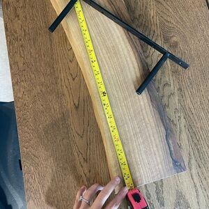 Wooden Shelf with Black Metal Brackets